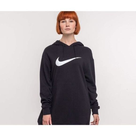 Nike Swoosh Black Hoodie Sweatshirt - Picture 5 of 9